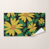 Gele daisy bloemen met groene bladeren badhanddoek bad handdoek (Handdoek)