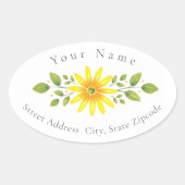 Gele Daisy Bloemen Swag Label (Voorkant)