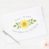 Gele Daisy Bloemen Swag Label (Envelop)