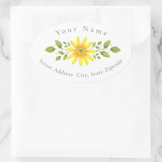 Gele Daisy Bloemen Swag Label (Tas)