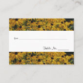 Gele Daisy Bloemen Trouwtafel Plaatskaartje (Voorkant)