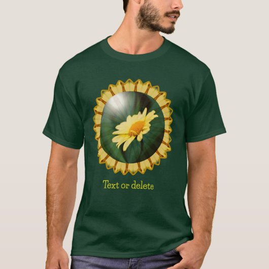 Gele Daisy Bloemige Abstracte Kunst Persoonlijk T-shirt (Voorkant)