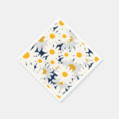 Gele Daisy Bloempatroon Tuinfeest Servetten (Hoek)