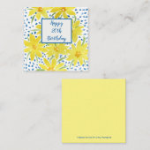 Gele Daisy Boeket Blauwe Stippen Aangepaste Verjaa Notitiekaartje (Voorkant / Achterkant)