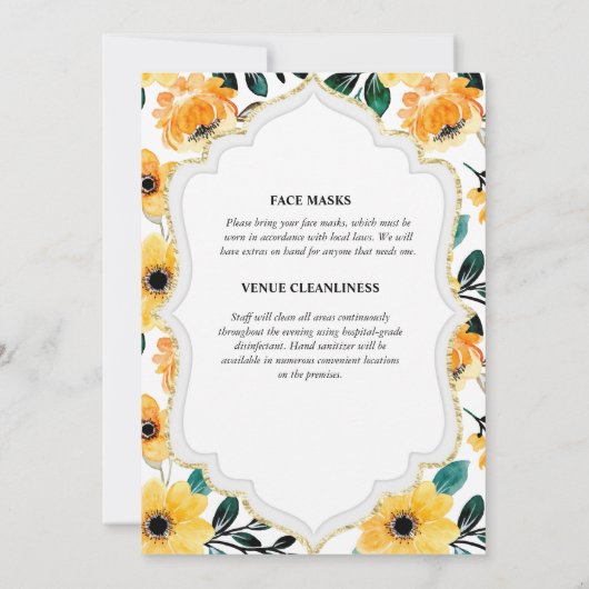 Gele daisy bride bruiloft bloem kaart (Achterkant)