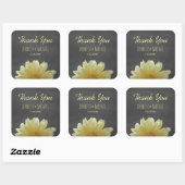 Gele Daisy Chalkboard rustieke bruiloft dank u Vierkante Sticker (Vel)