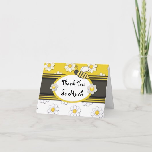 Gele Daisy Dank Je Bedankkaart (Voorkant)