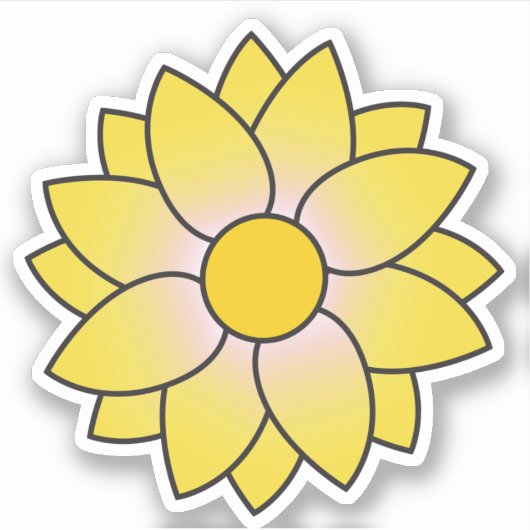 Gele Daisy Decorative Sticker (Voorkant)