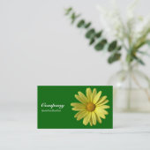 Gele Daisy - Deep Grass Green Visitekaartje (Staand voorkant)