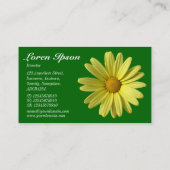 Gele Daisy - Deep Grass Green Visitekaartje (Achterkant)