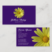 Gele Daisy - Deep Paars Visitekaartje (Voorkant / Achterkant)