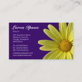 Gele Daisy - Deep Paars Visitekaartje (Achterkant)