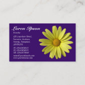 Gele Daisy - Deep Paars Visitekaartje (Achterkant)
