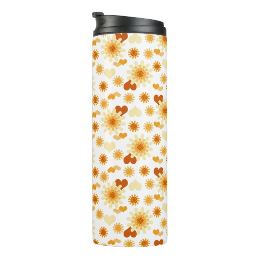Gele Daisy en Heart Thermosbeker (Geroteerd rechts)
