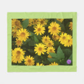 Gele Daisy Fleece Deken (Voorkant (Horizontaal))