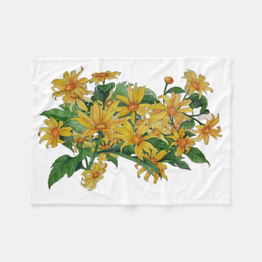 gele daisy fleecy deken (Voorkant (Horizontaal))