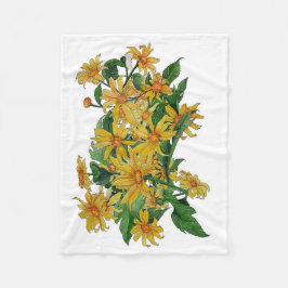 gele daisy fleecy deken