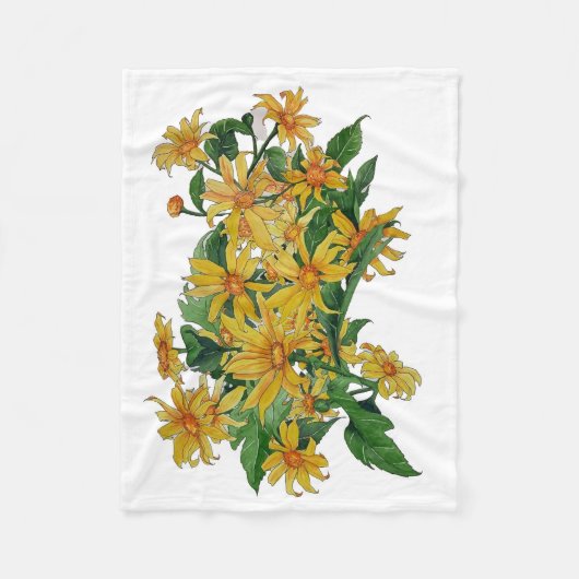 gele daisy fleecy deken (Voorkant)