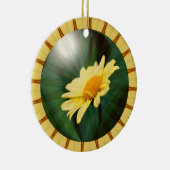 Gele Daisy Floral Abstracte Kunst Keramisch Ornament (Rechts)