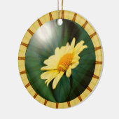 Gele Daisy Floral Abstracte Kunst Keramisch Ornament (Links)