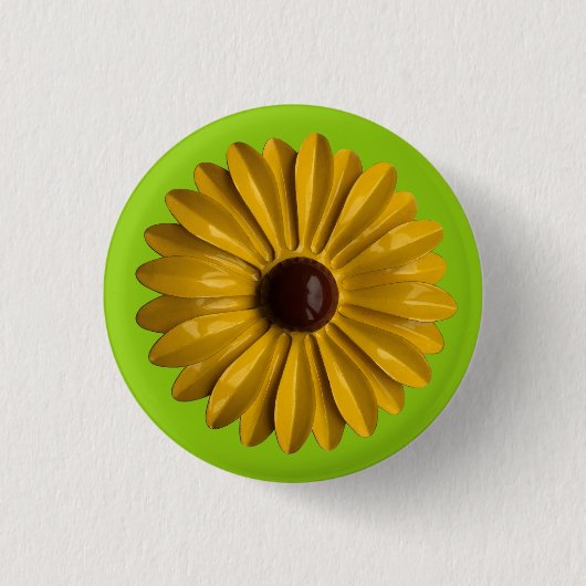 Gele Daisy Flower - Bouquet Spring Summer Garden Ronde Button 3,2 Cm (Voorkant)