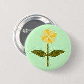 Gele Daisy Flower Button (Voorkant /achterkant)