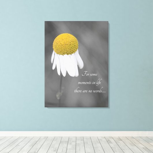 Gele Daisy flower Canvas Afdruk (Insitu (Houten vloer))