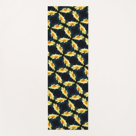 Gele Daisy Flower Close Up Pattern Yogamat (Voorkant)