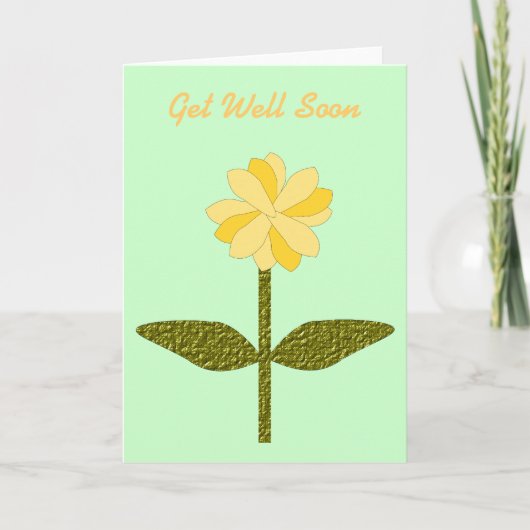 Gele Daisy Flower Custom Get Well Kaart (Voorkant)