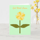 Gele Daisy Flower Custom Get Well Kaart (Gele Bloem)