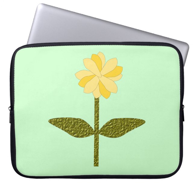 Gele Daisy Flower Laptop Bag Sleeve (Voorkant)