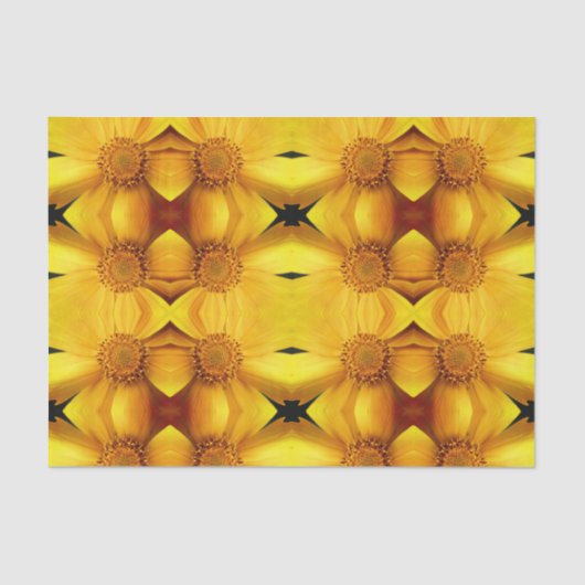 Gele Daisy Flower Petal Abstract ontkoppelen Tissuepapier (Voorkant)