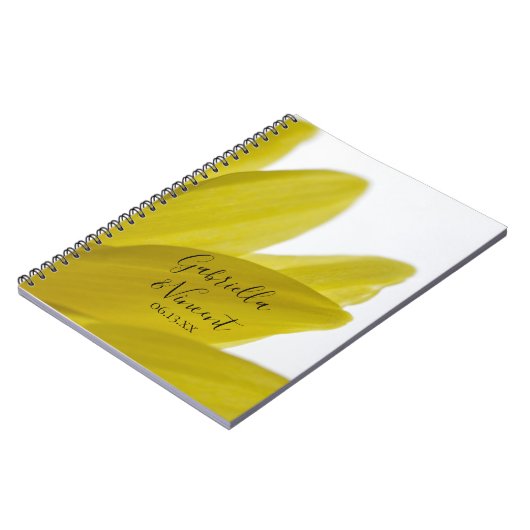 Gele Daisy Flower Petals Weddenschap Notitieboek (Linkerzijde)