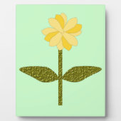 Gele Daisy Flower Plaque Fotoplaat (Voorkant)