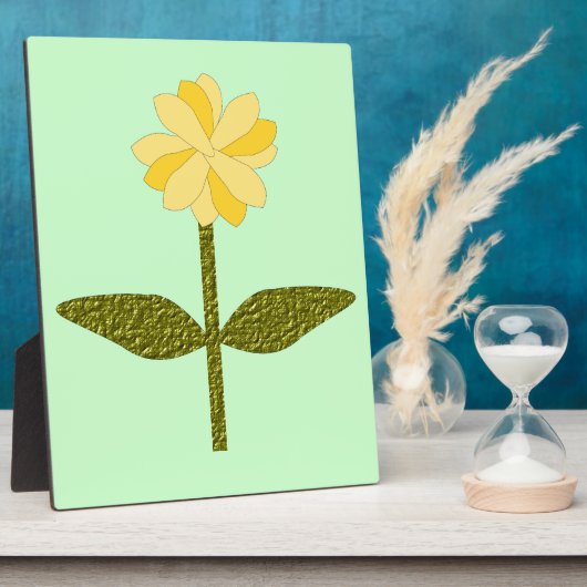 Gele Daisy Flower Plaque Fotoplaat (Zijkant)