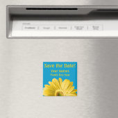 Gele Daisy Flower Save the Date Custom Magneet (Insitu (Vaatwasser))