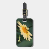 Gele Daisy Flower Up Personated Bagagelabel (Voorkant verticaal)