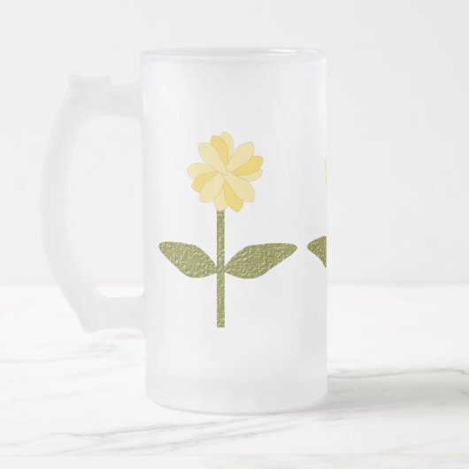 Gele Daisy Flowers Frosted Glass Mok (Links)