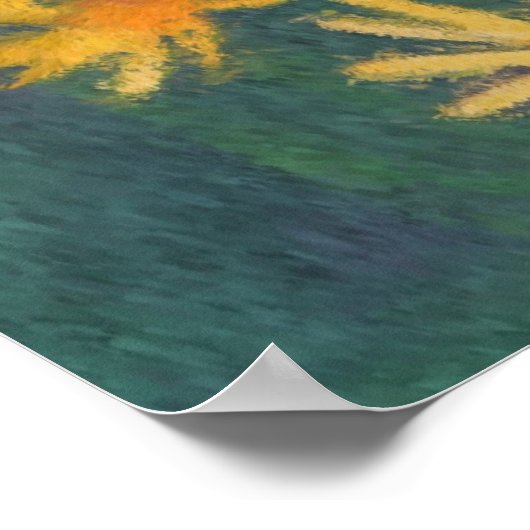 Gele Daisy Flowers Impressionist Foto schilderen Poster (Hoek)