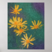 Gele Daisy Flowers Impressionist Foto schilderen Poster (Voorkant)