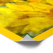 Gele Daisy Flowers Waterverf Kijk Poster (Hoek)