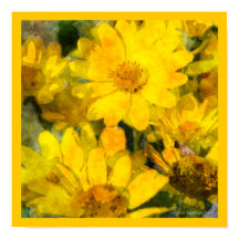 Gele Daisy Flowers Waterverf Kijk