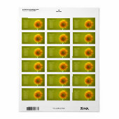 Gele Daisy Gerbra Bloem Bruiloft Etiket (Full Sheet)