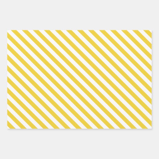 Gele Daisy Gestreept en Polka Dot Inpakpapier Vel (Voorkant 2)