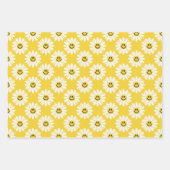 Gele Daisy Gestreept en Stippen Inpakpapier Vel (Voorkant)