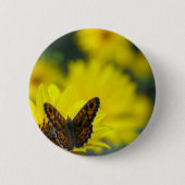 Gele Daisy Helenium Badge Ronde Button 5,7 Cm (Voorkant)