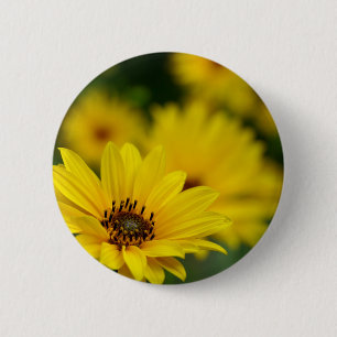 Gele Daisy Helenium Badge Ronde Button 5,7 Cm