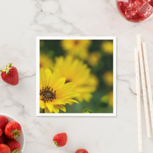 Gele Daisy Helenium papieren servetten
