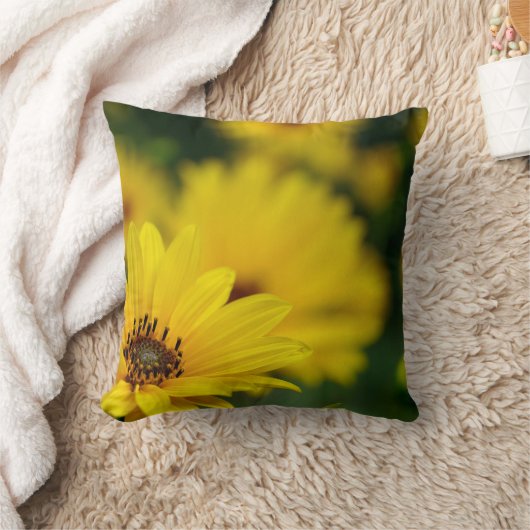 Gele Daisy Helenium werpkussen Kussen (Deken)