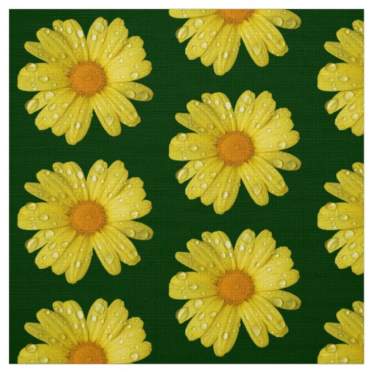 Gele Daisy in de Regen Stof (Swatch)